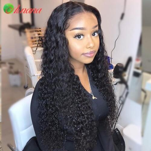 Brazilian Kinky Culry 13x4 Lace Frontal Human Hair Wigs 180% Density Pre Plucked Bleached Knots 4x4 Lace Closure Wig For Women