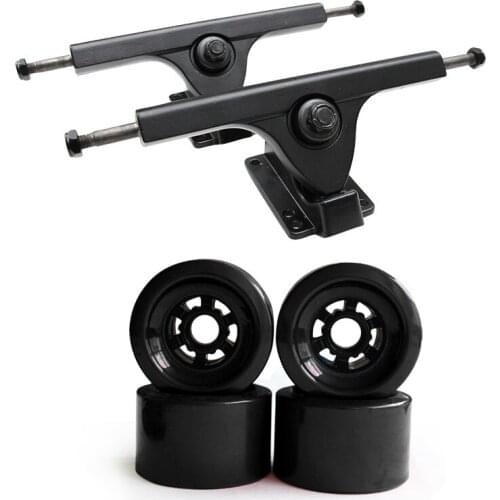 Diy Electrical Skateboard Parts 83mm Big Soft Wheels Truck Set 7.25" Longboard Skateboard Truck Wheels Aluminium Alloy Bridge