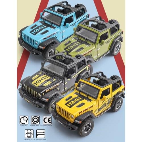 Jeep Wrangler Rubicon 1941 Convertible Off-Road SUV Boys Gifts MINIAUTO 1:20 Alloy Car Model Simulation Diecasts Toy Vehicles