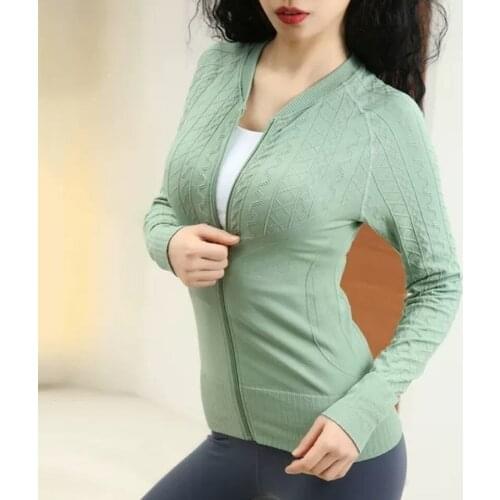 Yoga Crop Top Sportswear Womens Running Top Zipper Jacket Yoga Long Sleeve Autumn Winter Top Deportivo Mujer Camisetas