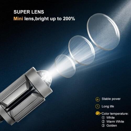 Motorcycle Headlight Bulb Safe Mini Three-color LED Floodlight Headlight Auto Fog Lamp Real 16Watt/pc Car Halogen Bulb OEM