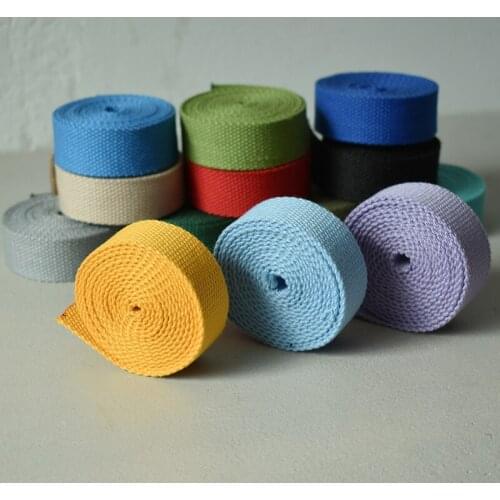 50 yards Width 20mm cotton ribbon in many colors printed webbing ribbon luggage belt strap rope dog pet collar leash harness