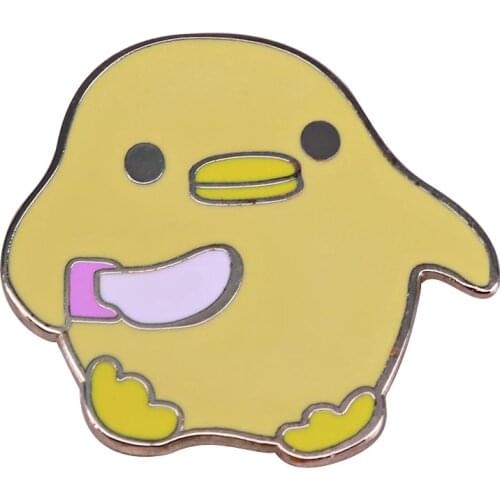 Cute Smol Duck with Knife Brooch Pin When you're small and soft but you want to protect everyone in your life