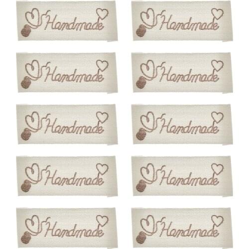 50pcs/lot Handmade Letter Washable Cloth Labels Tags Material DIY Sewing Crafts Clothes Hats Bags Decor Supplies