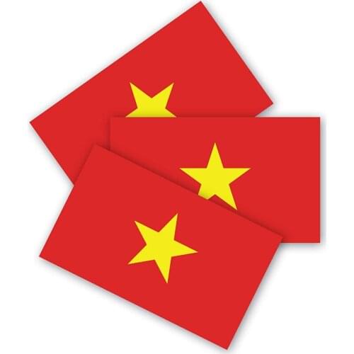 Vietnam Flag Bumper Stickers 3 Packs Are Made of Durable Waterproof Material, Vietnam Motorcycle Helmet Trunk Truck Decals