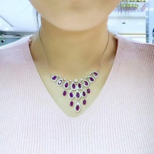 Natural amethyst brooch, 925 silver design, beautiful color, luxurious, hand-made