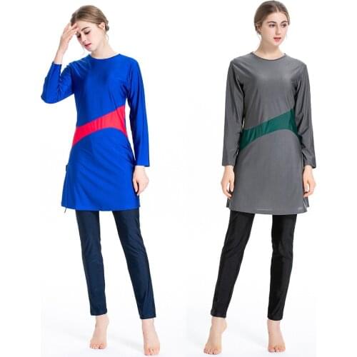 2021 new S-6xl womens conservative swimsuit Hui Muslim three piece swimsuit bikini