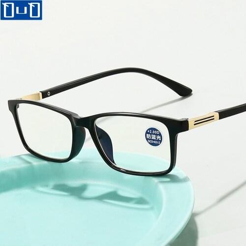 Qutzzmnd Mens Business Blue Light Blocking Reading Glasses For Women Fashion Presbyopia Eyeglasses Diopter +10~+40