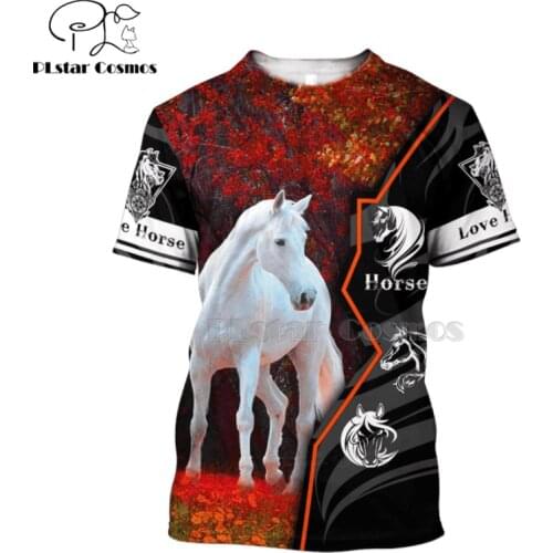 PLstar Cosmos new 3d Print horse racing limited edition 3d t shirts tshirt tees summer funny Harajuku short sleeve streetwear-2