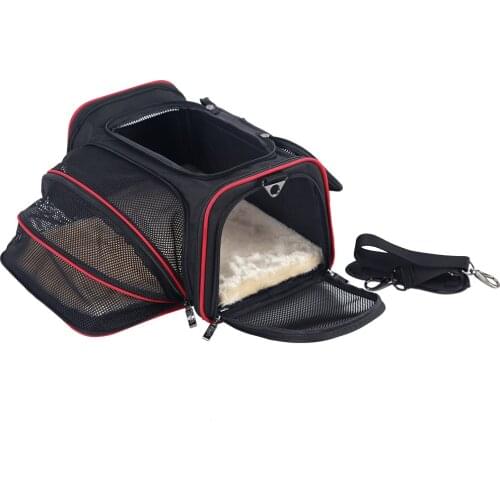 Portable cross-body portable bag with open window and super breathable pet