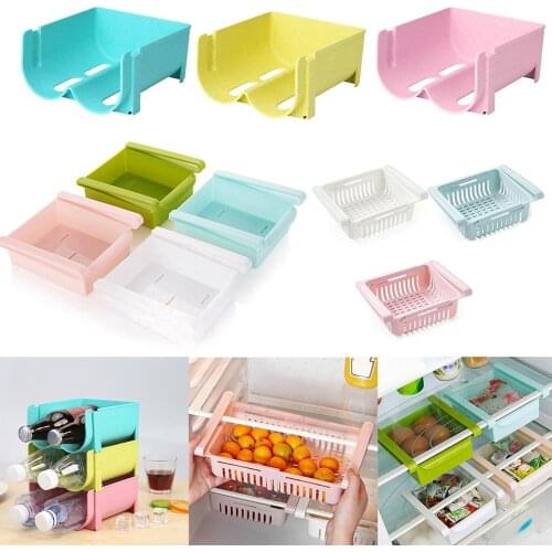 Refrigerator Storage Rack Box Can Beverage Organizer Wine Juice Bottle Storage Rack Tray Tools Shelf Kitchen Accessories Gadgets
