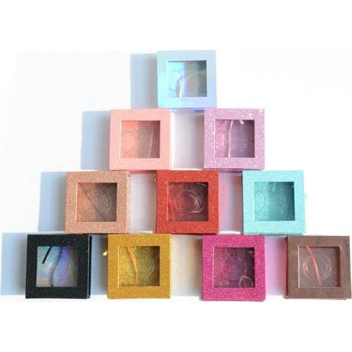 Lashes Box Case Packaging Makeup 10 Colors Mink Eyelash Square Wholesale Lashes Mink 25Mm Box Package Bulk Eyelash Extension