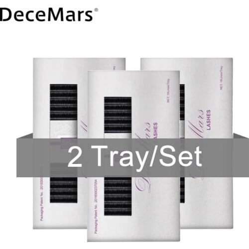DeceMars 2cases/Tray eyelash extension J B C D All Size Synthetic Mink Eyelash Extension for Grafting eyelash extension