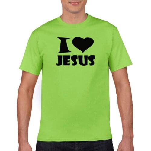 I love Jesus Christ T-shirt Christian faith mens casual mens cotton blanket custom printed Street dress for Jesus lover