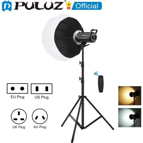 PULUZ 150W 3200K-5600K Studio Video Light + 2.8m Light Holder + 65cm Foldable Lantern Softbox Photography Kit Lighting Set