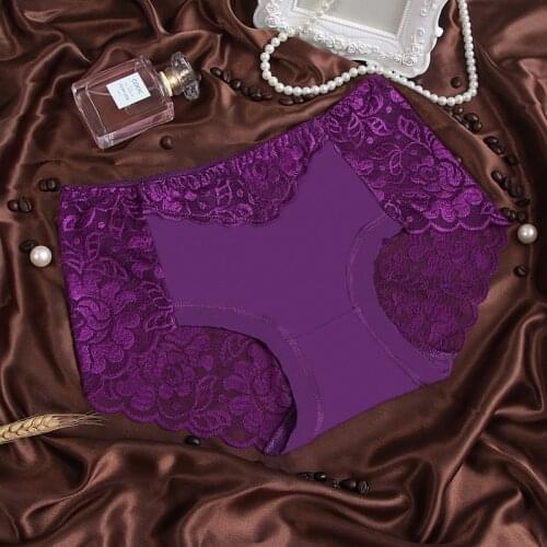 KJ177 Women Mid Waist Underwear briefs Female Seamless Breathable knickers Ladies Sexy Lace Comfortable Panties culotte femme