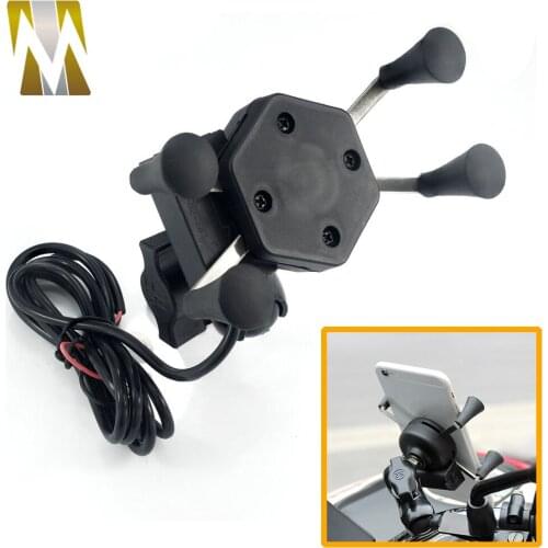 Universal GPS Navigation Mount Braket With USB Charger 360Degree Rotation Motorcycle Bike Phone Smartphone Mobile Phone Holder