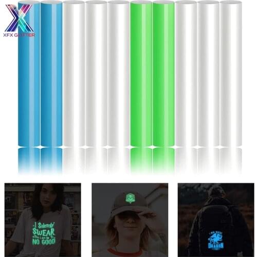 XFX HTV Glow In The Dark Heat Transfer Vinyl 10 Sheets 12 X10 In Luminous HTV Iron on Vinyl Heat Press for TShirt Hat DIY Cricut