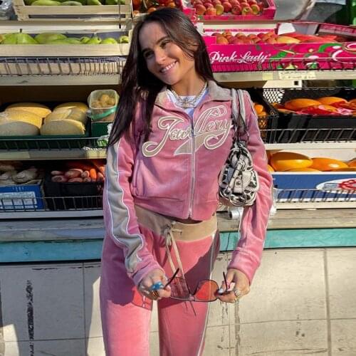 Women Tracksuit Letter Print Velvet 2 Piece Set Outfit Sweatpants Matching Suit Stitching Comfortable Fitness Sporty Streetwear