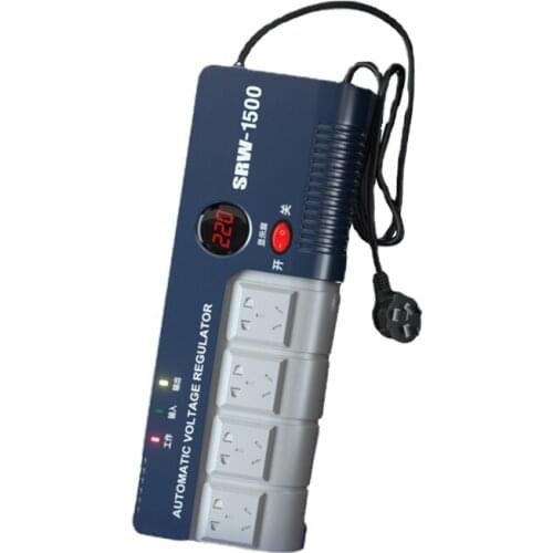 Zq TV Voltage Regulator 220V Power Strip Household Appliances Small Socket Power Strip Single 1500W Voltage Regulator