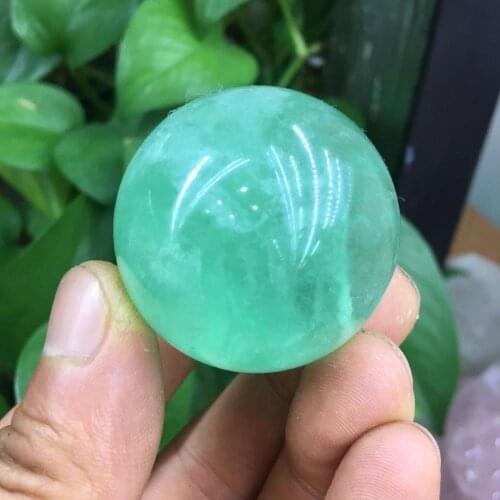 1pcs Beautiful natural green fluorite crystal ball natural crystal reiki healing 40MM