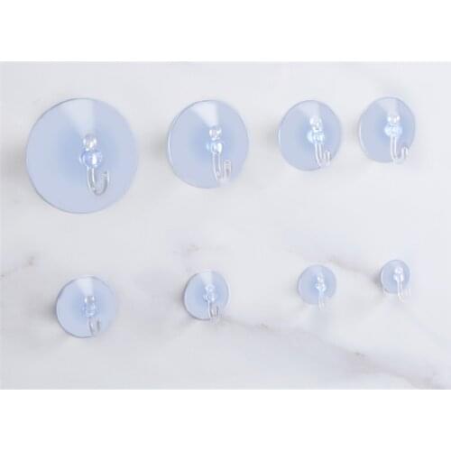 1PC Oversized Powerful Vacuum Strong Transparent Suction Cup Wall Hooks Free Seamless Nail Hook Hanger For Kitchen Bathroom