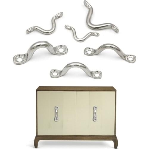 10PCS M5 304 Stainless Steel Pad Eye Strap for Boat Door Handle Pull Door Hardware Knob Handle