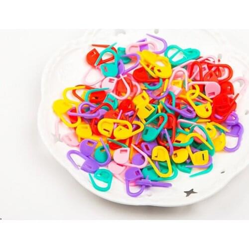 100Pcs/Set DIY Stitch Markers Lovely Colorful Stitch Needle Clip Knitting Crochet Locking Stitch Markers for Weaving Lock Loop