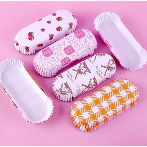 2000 x Oval Cupcake Liners Paper Tray High Temperature Safe Grease Proof Boat Shape Paper Cups