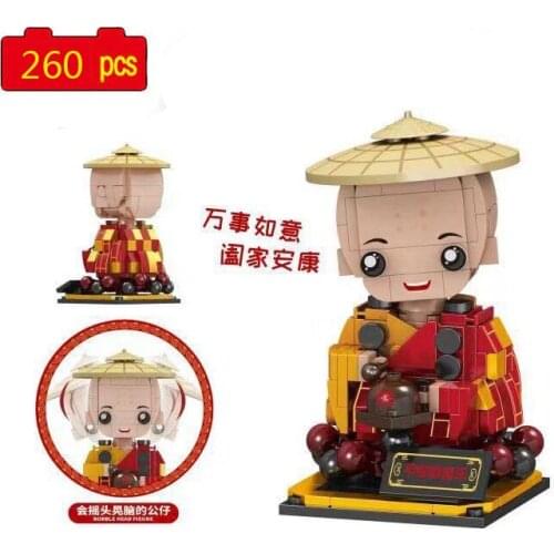 2021 Chinese New Year Series Lucky Little Monk Brickheadz Desktop Accessories Building Blocks Bricks Toys Gifts