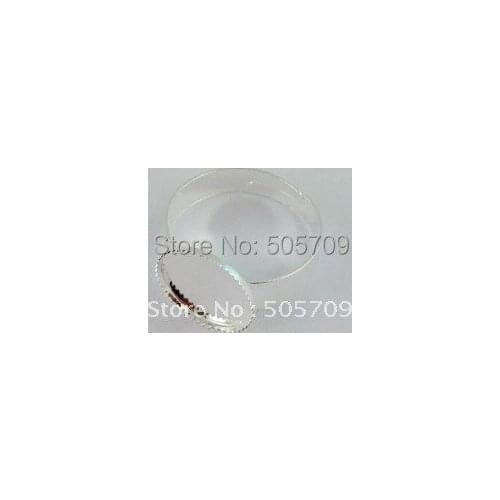 60PCS Silver Color plated Base Blank Glue-on OVAL Fashion Rings #20833