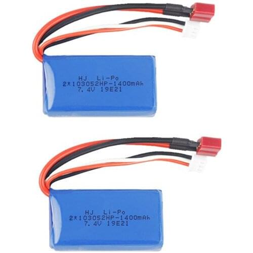 Battery for A959-B A969-B A979-B K929-B RC Truck spare parts 7.4V 1400mAh Lithium battery 25c 103052 1400mah 7.4V