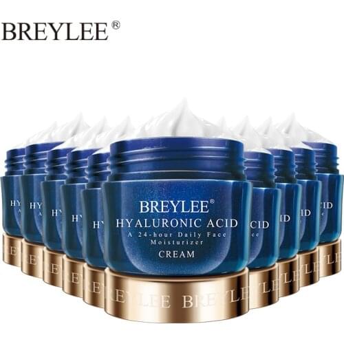 BREYLEE Hyaluronic Acid Moisturizer Face Cream Whitening Smoothing Nourishing Face Skin Care 24-hour Daily Acne Treatment Cream