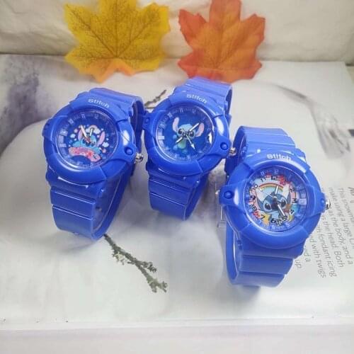 Lilo & Stitch Stitch Childrens cartoon watch student boy girl Silicone digital analog quartz watch Sports and leisure watches