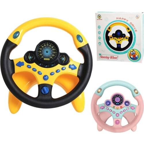 Children Early Education Car Simulation Steering Wheel Toy Boy Girl Suction Cup With Sound Music Steering Wheel Cognitive Toy