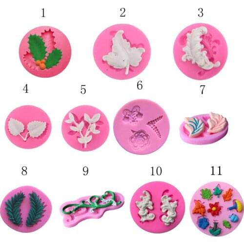 Leaf Mold For Cake Decoration Soap Mold Decorating Fondant 3D Silicon Gum Paste Moldes De Silicona
