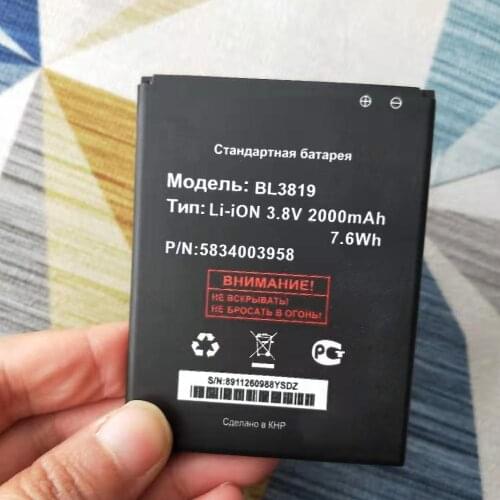 ISUNOO 2pcs/Lot Mobile Phone Battery BL3819 for FLY IQ4514 BL3819 IQ 4514 Cell Phone Internal replacement Batteries 2000mah