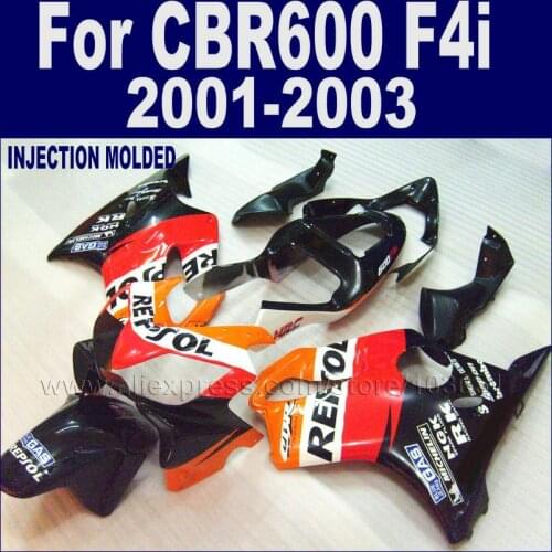 Motorcycle Injection Fairings Kit For Honda Repsol 2001 2002 2003 CBR 600 F4i Cbr600f4i 01 02 03 ABS Plastic Road Fairing Kits
