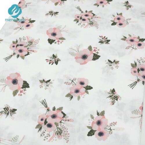 Mensugen 50cm*160cm Flower Cotton Fabric for Patchwork Quliting Bedding Sheet Cushions blanket Dresses Sewing Material