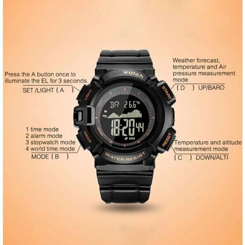 Mens Multi-functional Luminous Digital Watch Waterproof Wristwatch Outdoor ND998