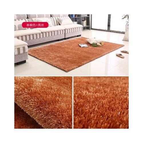 Soft Shaggy Carpet For Living Room High Quality Shiny Silk Rug Nordic Style Long Hair Thickened Washed Non Slip Mat Bedside mat