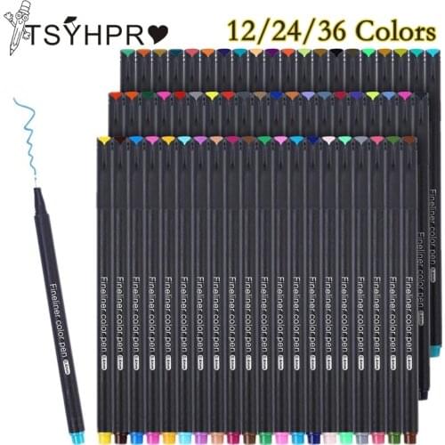 12/24/36 Colors Fineliner Ink Pen Set Colorful Graffiti Brush Pen Art Marker Fun At Home Art Supplies A2007-S5