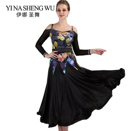 New Long Sleeve High-end Modern Dance Dress Ballroom Dance Competition Skirt Standard Ballroom Dress Women Evening Party Dress