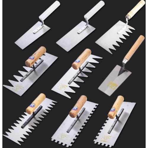 NEW Manganese steel Blade Wood Handle Plaster Trowel Construction Concrete Spatula Tool