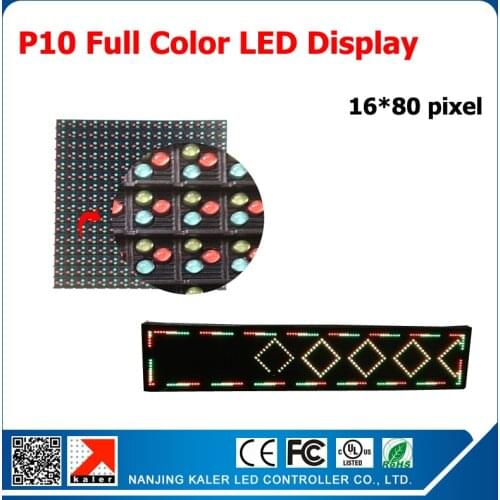 P10 led display module 10mm 16*16pixel 1/4 scan outdoor rgb led panel full color 16*80cm led sign board