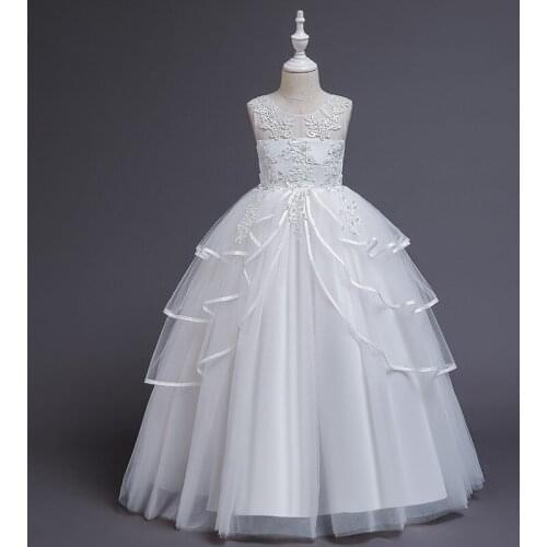 2021 Birthday Party Dresses Summer Girls Dress New Princess Dresses Costume Kids Elegant Wedding Dress For Children Clothing