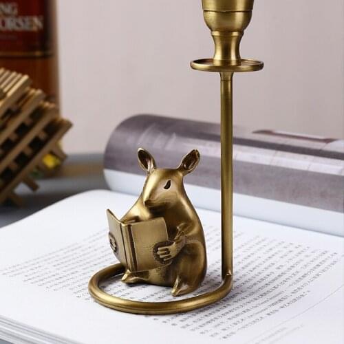 Luxury Romantic Candle Holders Animal Metal Creative Living Room Pillar Candelabra Ornaments Kaarsenhouder Home Decore BS50CH