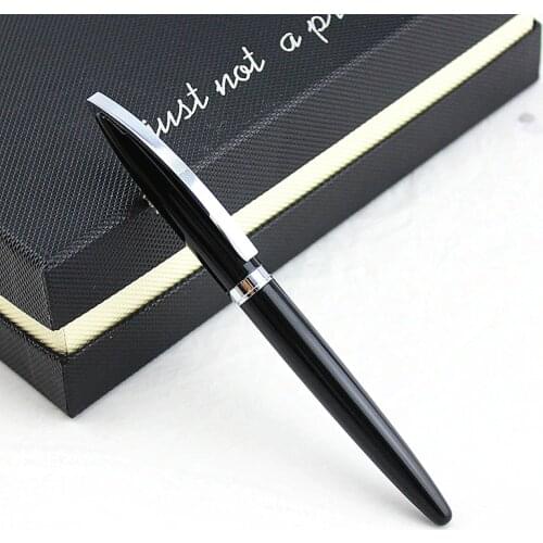 Metal Silver Financial Tip Fountain Pen 0.5mm School Office Business Writing Ink Pens Gift Stationery