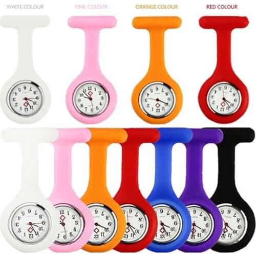 Shsby 13 colours Hot Selling silicone pocket watch nurse watch brooch doctor watch wholesale