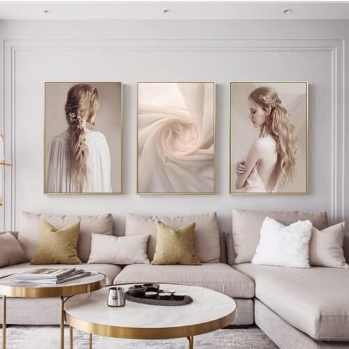 Scandinavian Fashion Beauty Woman Print Sexy Canvas Painting Art Print Poster Picture Home Wall Decoration Simple Wall Decor